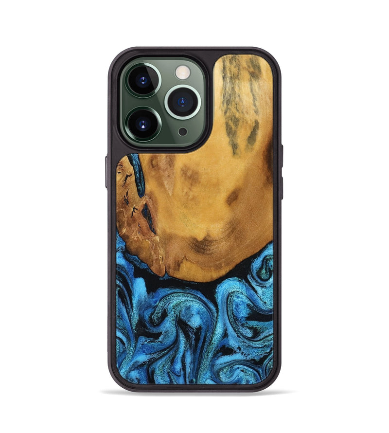 iPhone 13 Pro Wood Phone Case - Jaleel (Blue, 790262)