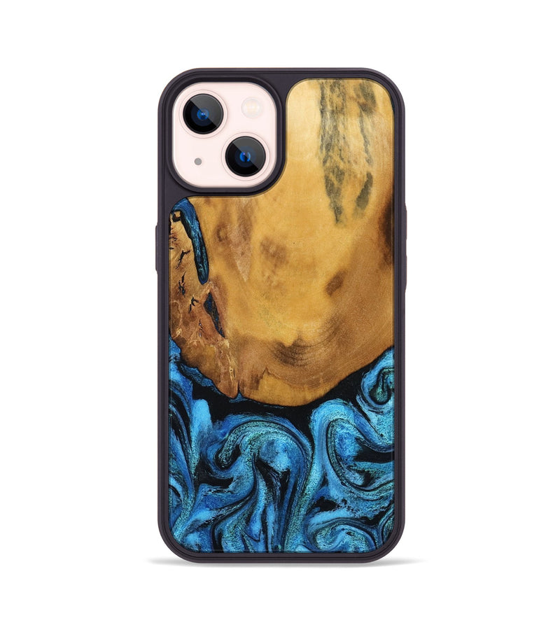 iPhone 14 Wood Phone Case - Jaleel (Blue, 790262)