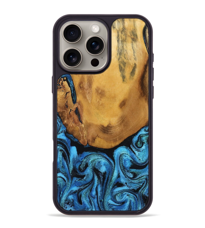 iPhone 16 Pro Max Wood Phone Case - Jaleel (Blue, 790262)