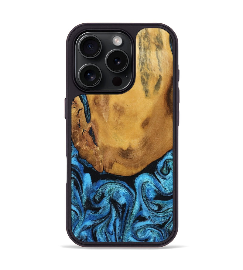 iPhone 16 Pro Wood Phone Case - Jaleel (Blue, 790262)