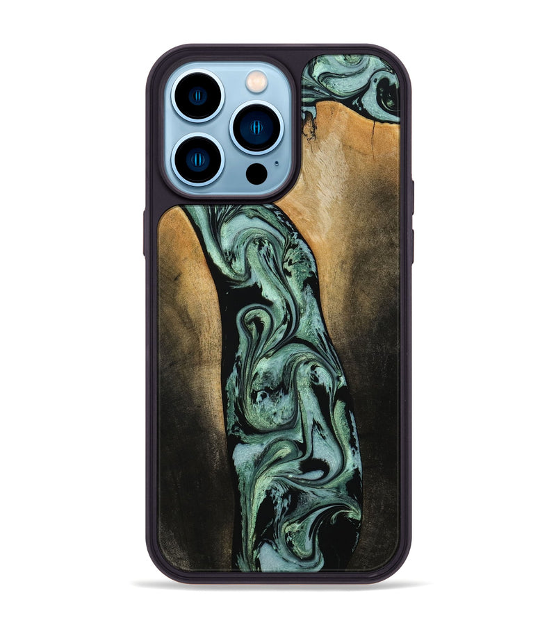 iPhone 14 Pro Max Wood Phone Case - Naomi (Green, 790269)