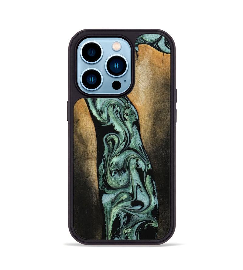 iPhone 14 Pro Wood Phone Case - Naomi (Green, 790269)