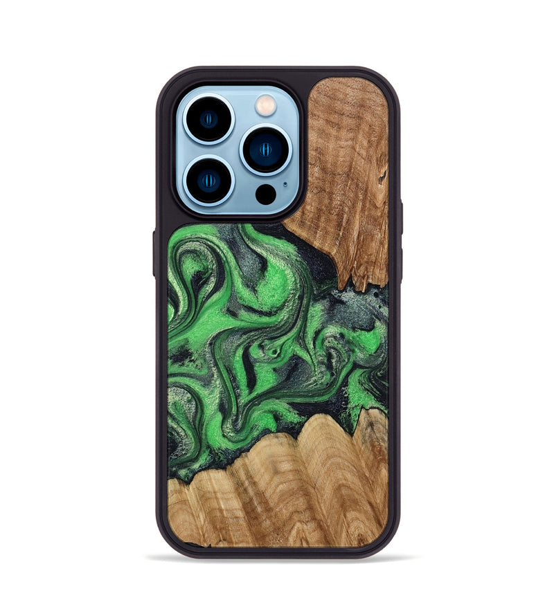 iPhone 14 Pro Wood Phone Case - Jaxton (Green, 790270)