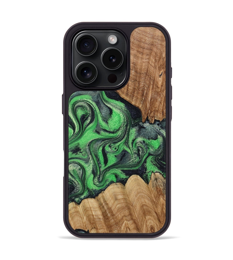iPhone 16 Pro Wood Phone Case - Jaxton (Green, 790270)