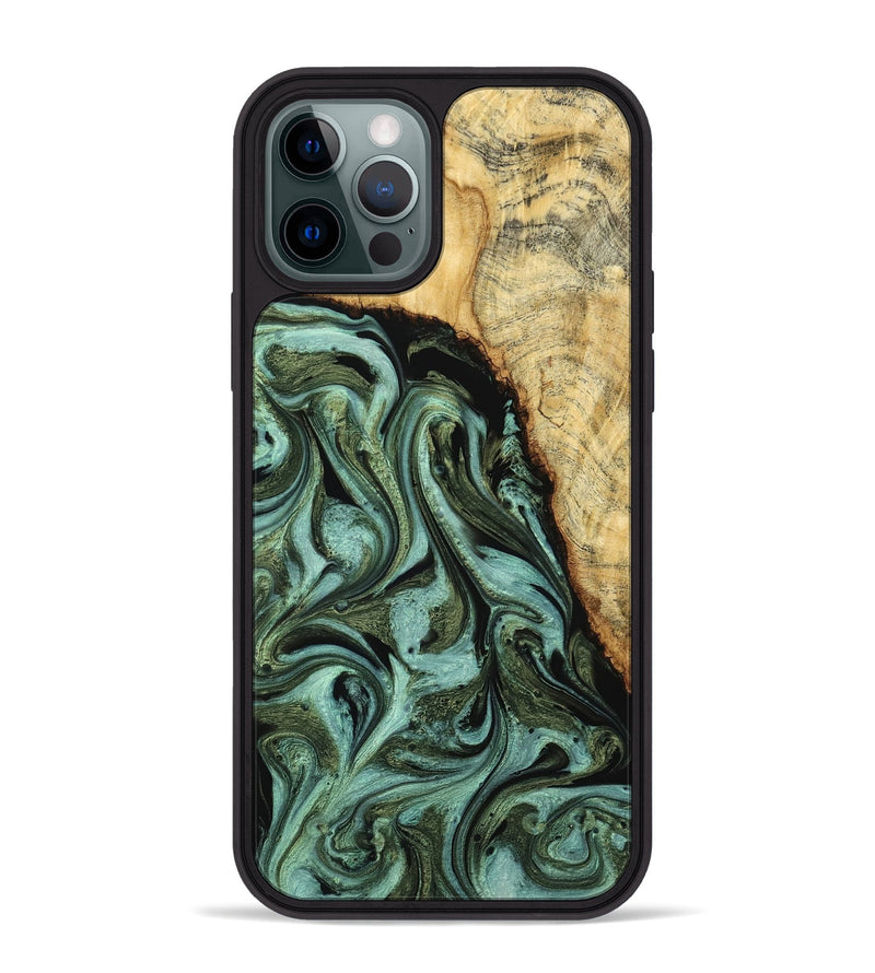 iPhone 12 Pro Max Wood Phone Case - Zahir (Green, 790274)