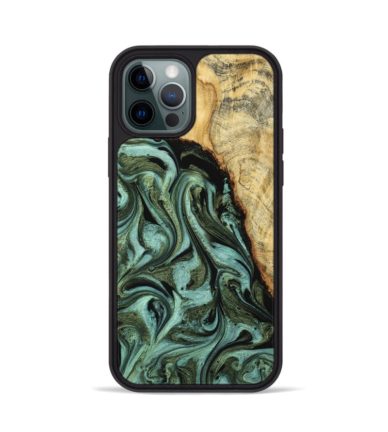 iPhone 12 Pro Wood Phone Case - Zahir (Green, 790274)