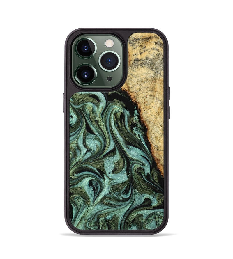 iPhone 13 Pro Wood Phone Case - Zahir (Green, 790274)