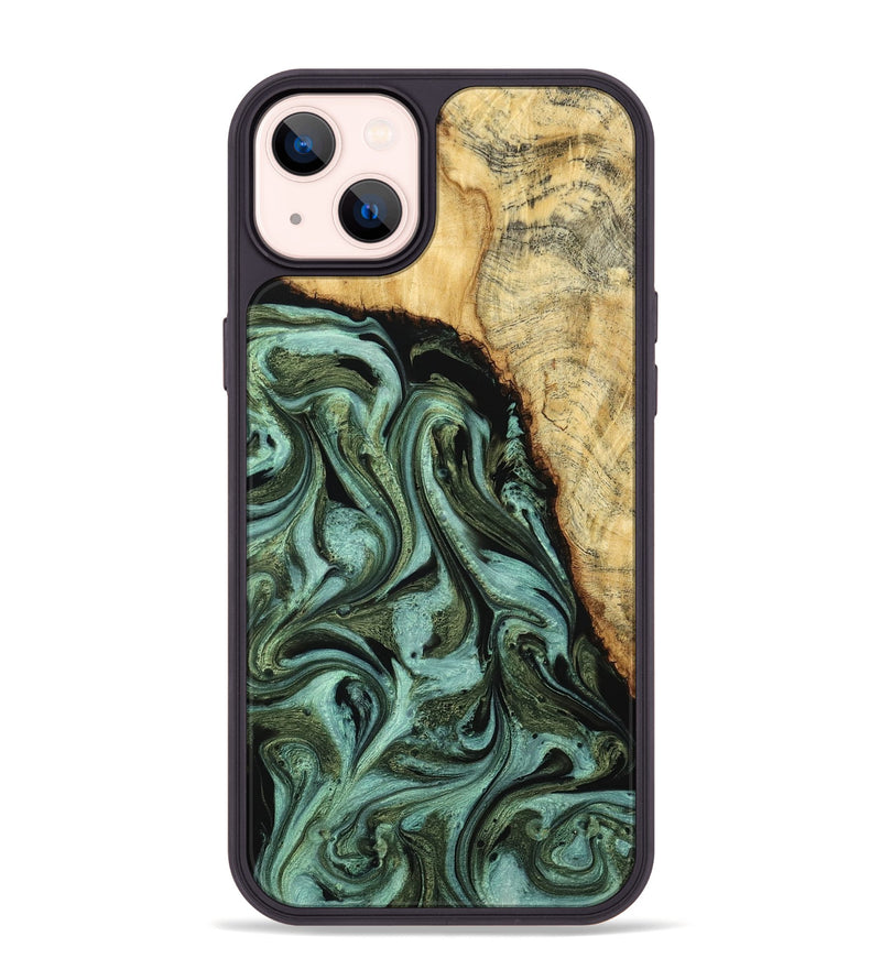 iPhone 14 Plus Wood Phone Case - Zahir (Green, 790274)