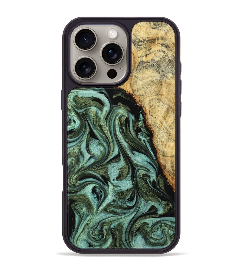 iPhone 16 Pro Max Wood Phone Case - Zahir (Green, 790274)