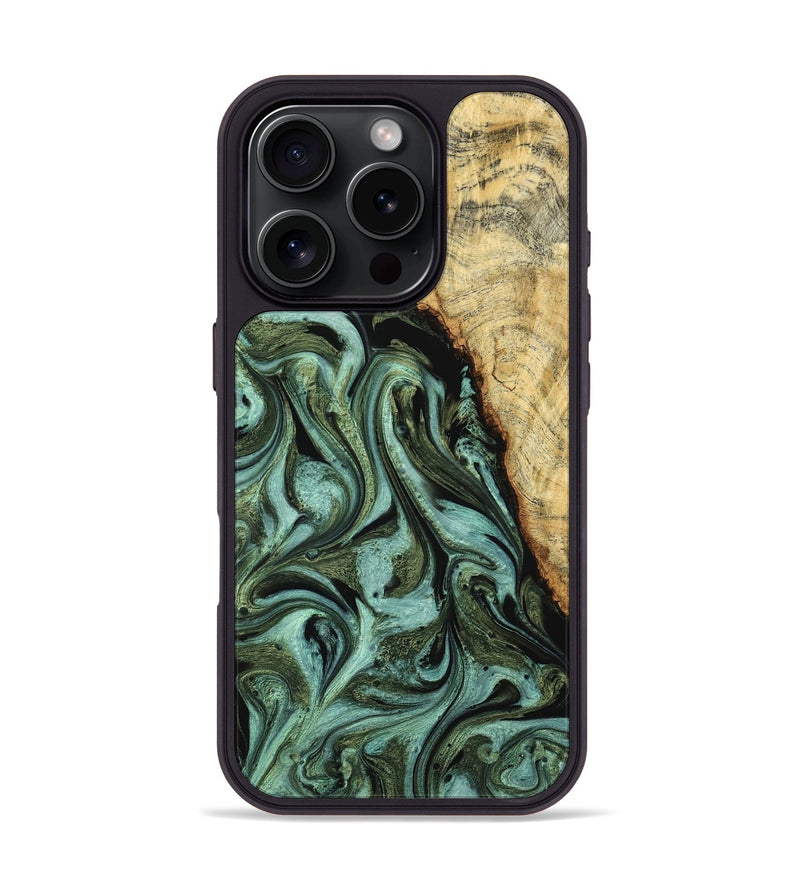 iPhone 16 Pro Wood Phone Case - Zahir (Green, 790274)