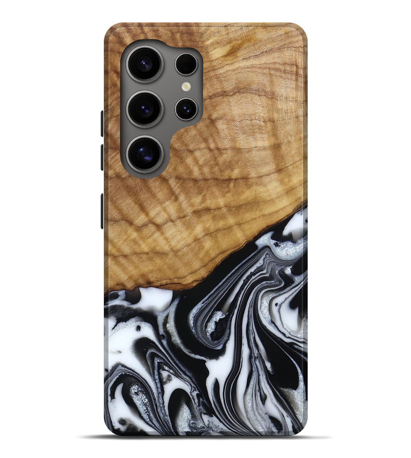 Galaxy S25 Ultra Wood Live Edge Phone Case - Amos (Black & White, 790350)