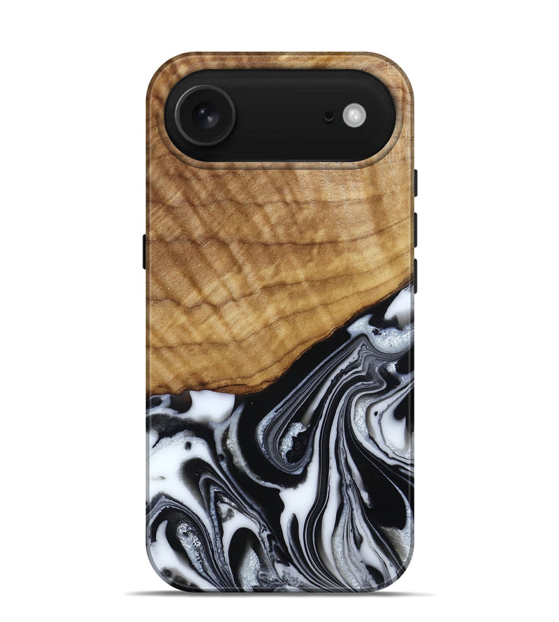 iPhone 17 Air Wood Live Edge Phone Case - Amos (Black & White, 790350)