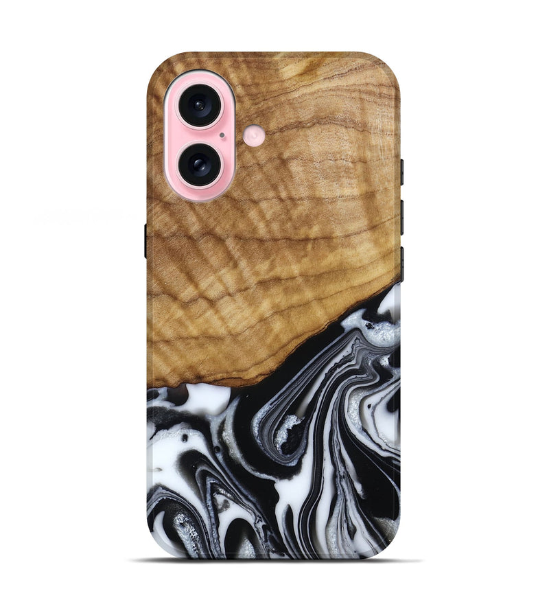 iPhone 17 Wood Live Edge Phone Case - Amos (Black & White, 790350)