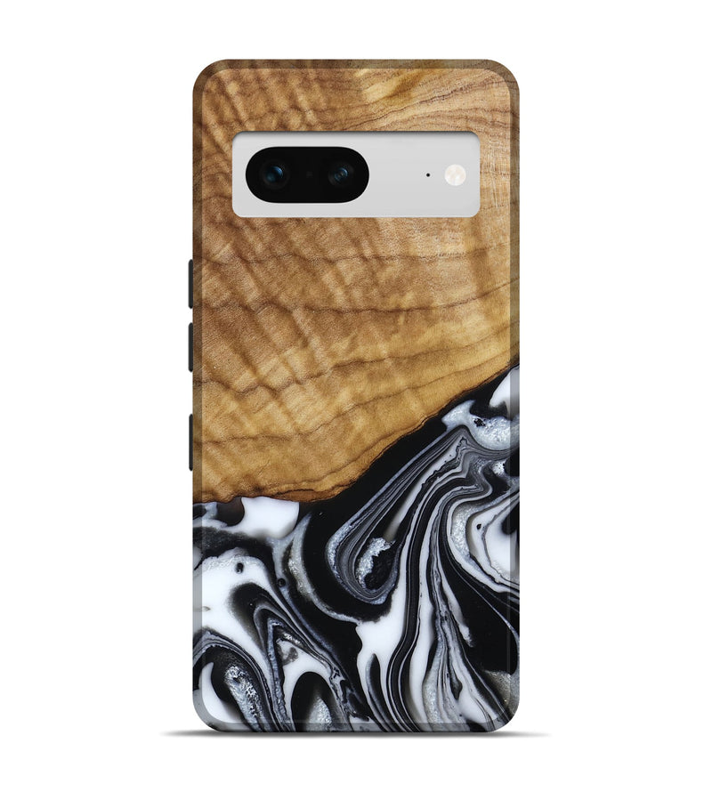 Pixel 7 Wood Live Edge Phone Case - Amos (Black & White, 790350)
