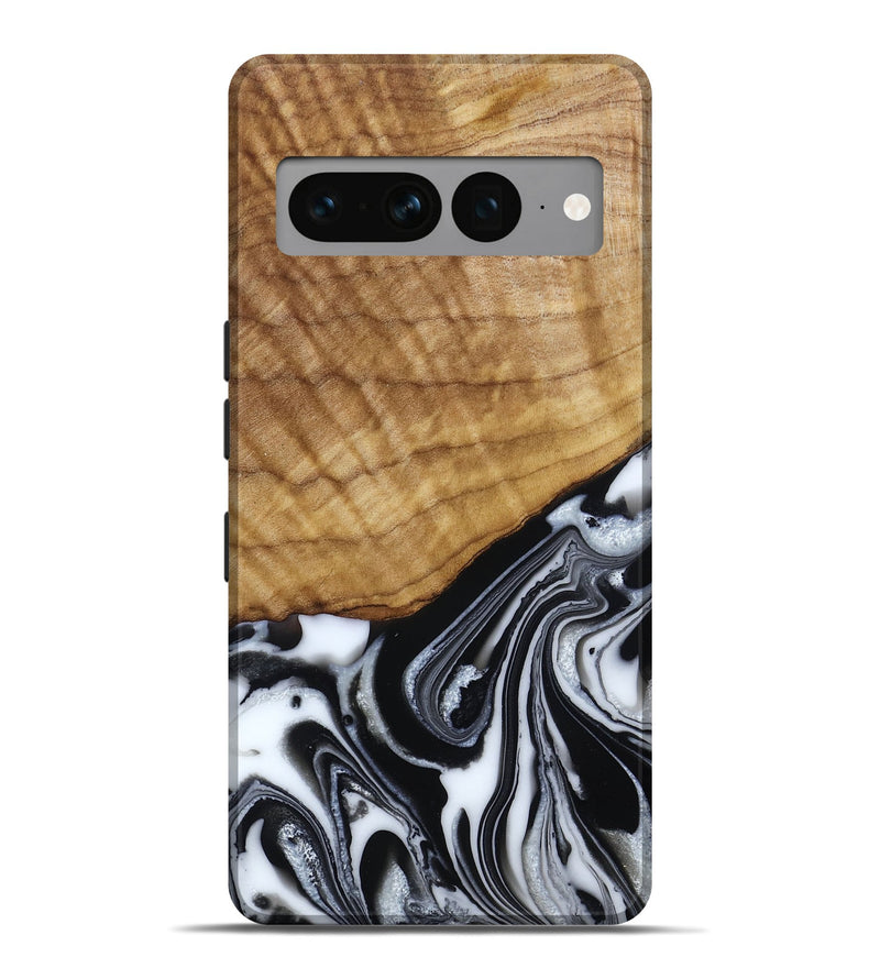 Pixel 7 Pro Wood Live Edge Phone Case - Amos (Black & White, 790350)