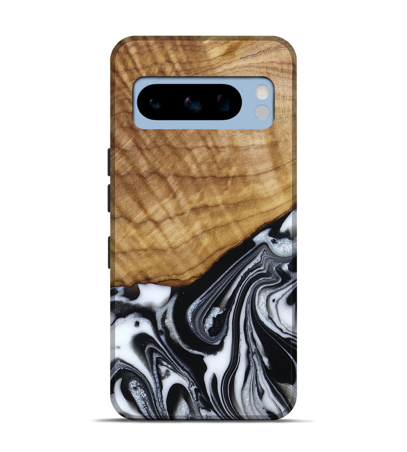 Pixel 8 Pro Wood Live Edge Phone Case - Amos (Black & White, 790350)