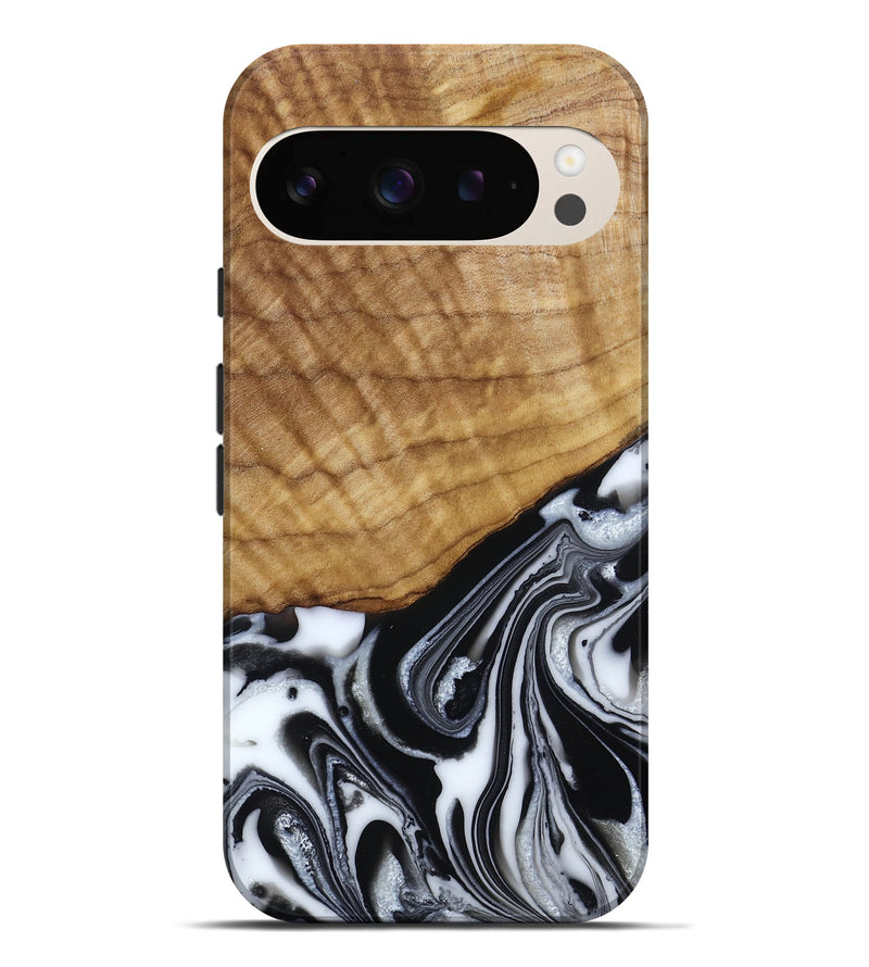 Pixel 9 Pro XL Wood Live Edge Phone Case - Amos (Black & White, 790350)