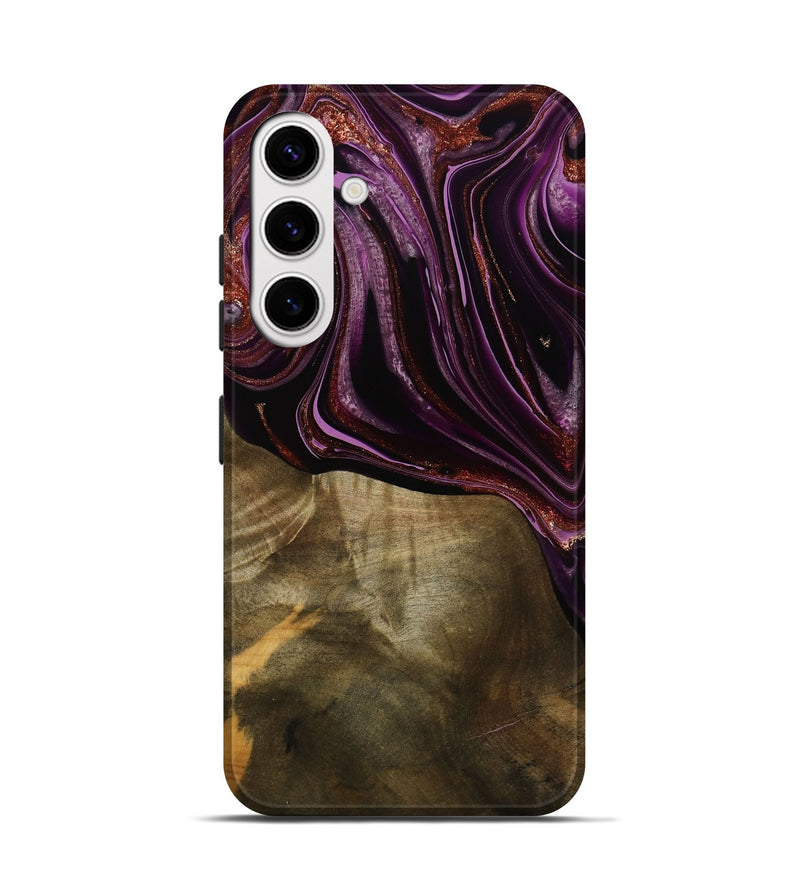 Galaxy S25 Wood Live Edge Phone Case - Ocean (Purple, 790353)