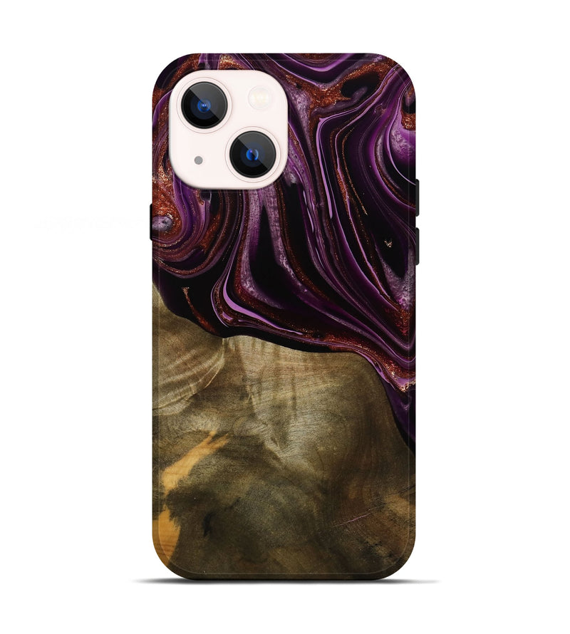 iPhone 13 Wood Live Edge Phone Case - Ocean (Purple, 790353)