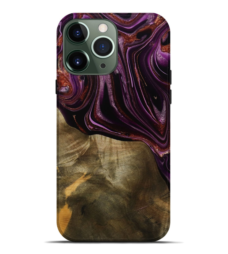 iPhone 13 Pro Max Wood Live Edge Phone Case - Ocean (Purple, 790353)