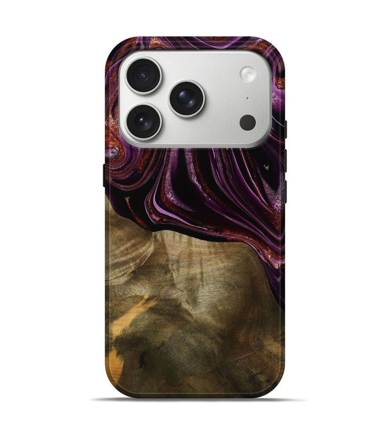 iPhone 17 Pro Wood Live Edge Phone Case - Ocean (Purple, 790353)