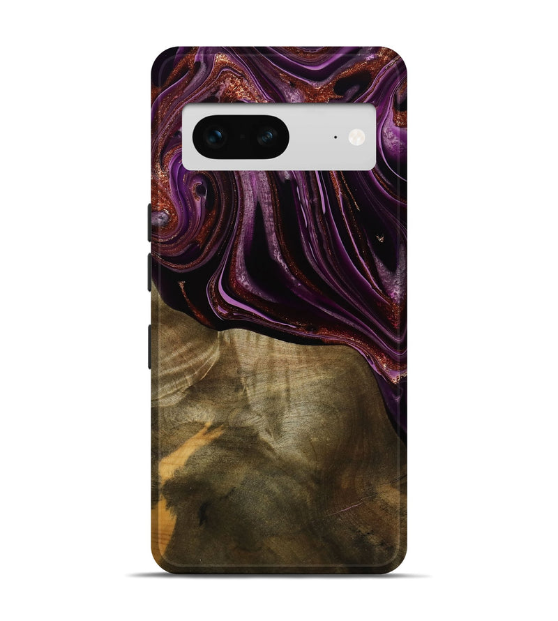 Pixel 7 Wood Live Edge Phone Case - Ocean (Purple, 790353)