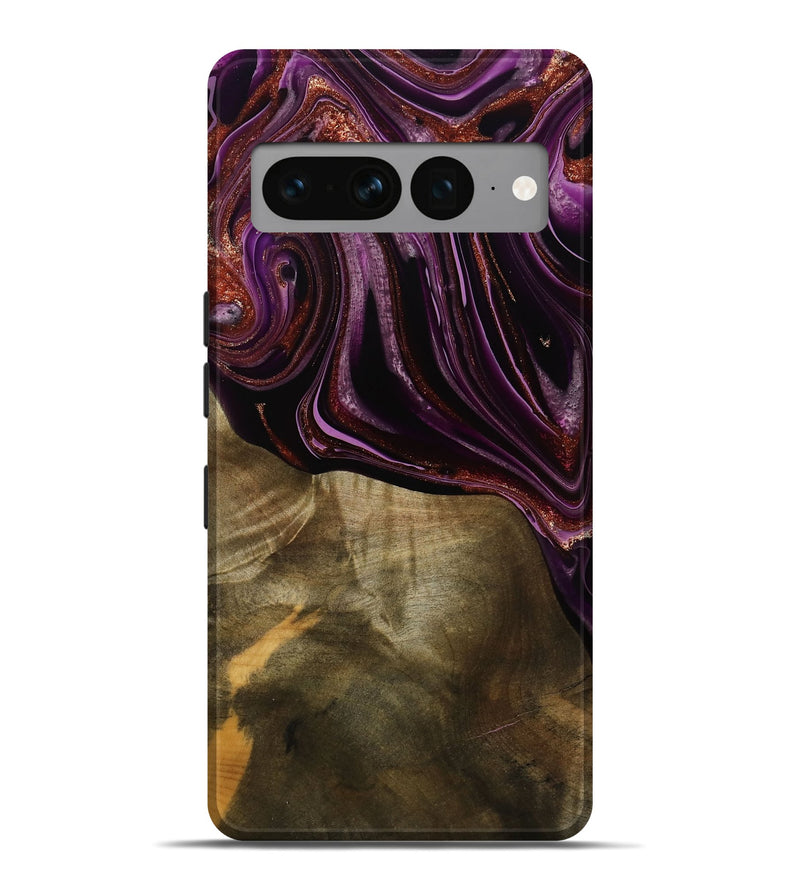 Pixel 7 Pro Wood Live Edge Phone Case - Ocean (Purple, 790353)