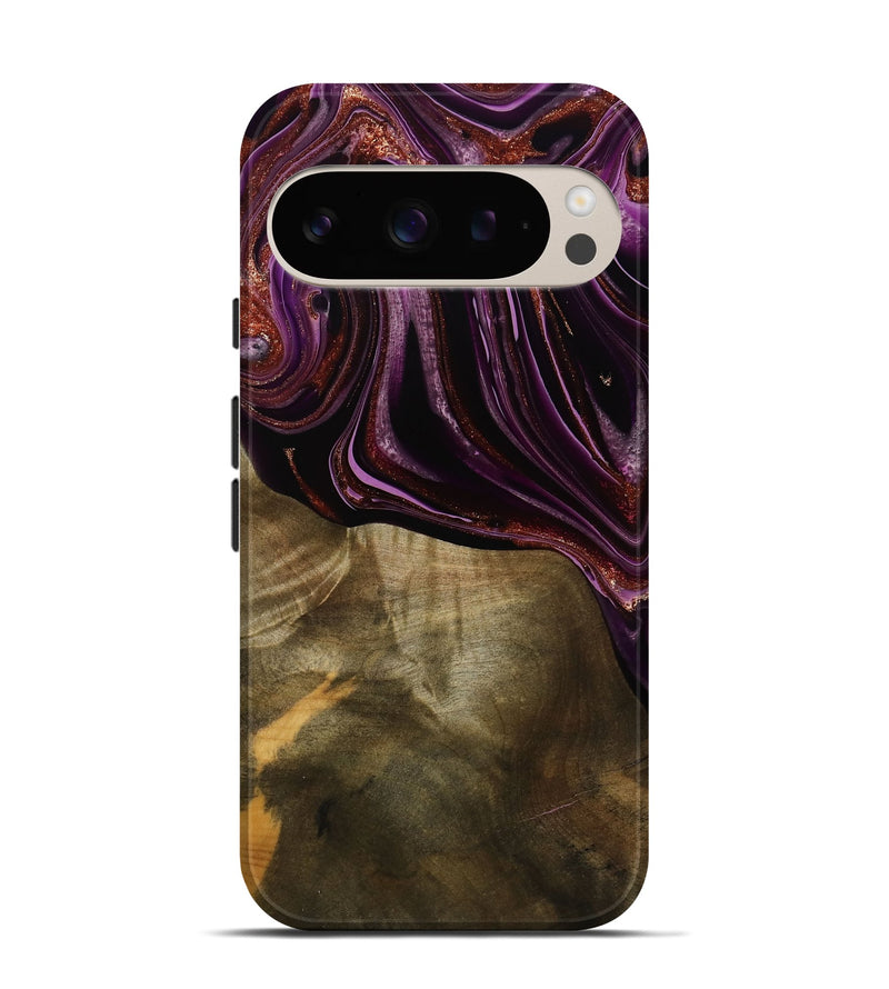 Pixel 9 Pro Wood Live Edge Phone Case - Ocean (Purple, 790353)