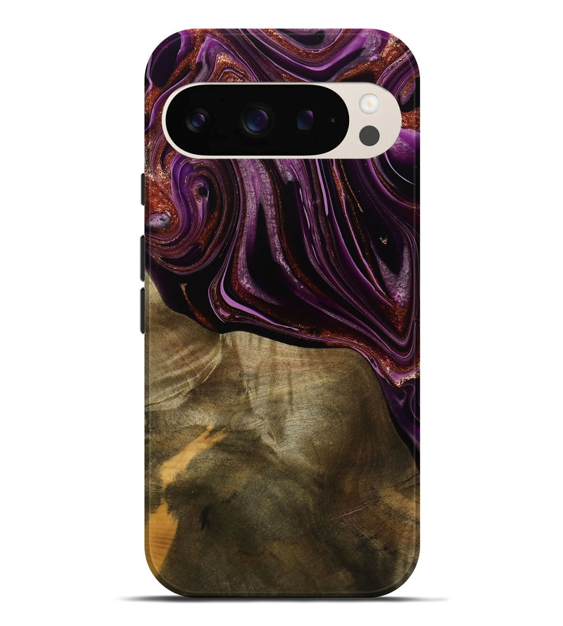 Pixel 9 Pro XL Wood Live Edge Phone Case - Ocean (Purple, 790353)