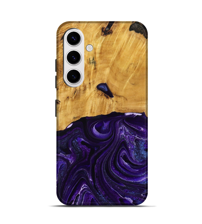 Galaxy S25 Wood Live Edge Phone Case - Belva (Purple, 790354)