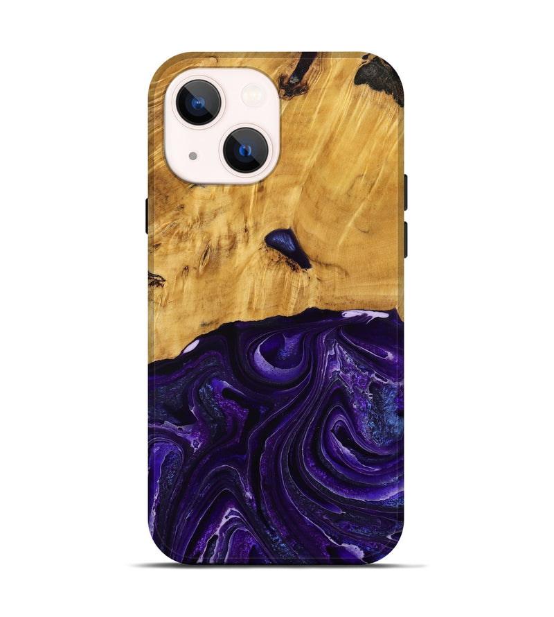 iPhone 14 Wood Live Edge Phone Case - Belva (Purple, 790354)