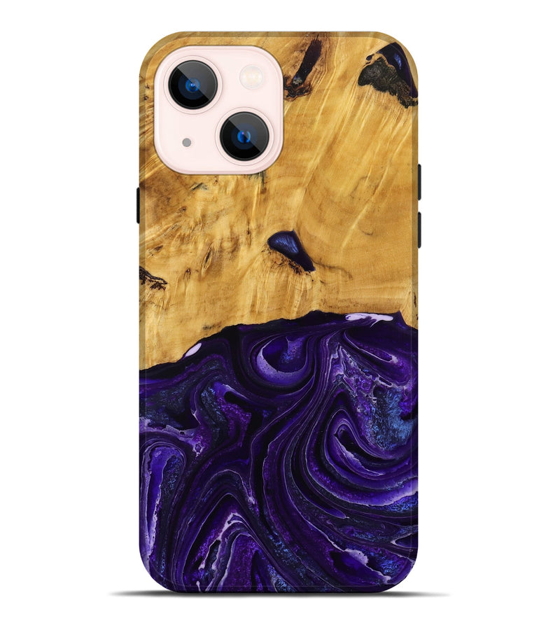 iPhone 14 Plus Wood Live Edge Phone Case - Belva (Purple, 790354)