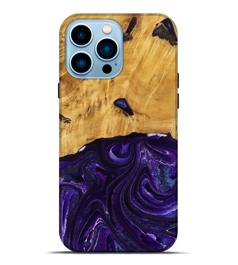iPhone 14 Pro Max Wood Live Edge Phone Case - Belva (Purple, 790354)
