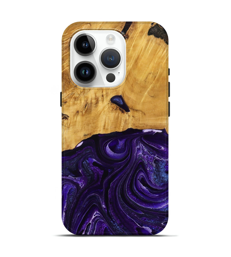 iPhone 15 Pro Wood Live Edge Phone Case - Belva (Purple, 790354)