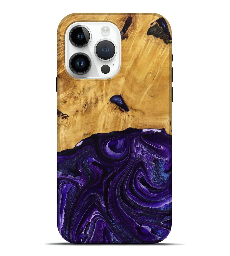 iPhone 15 Pro Max Wood Live Edge Phone Case - Belva (Purple, 790354)