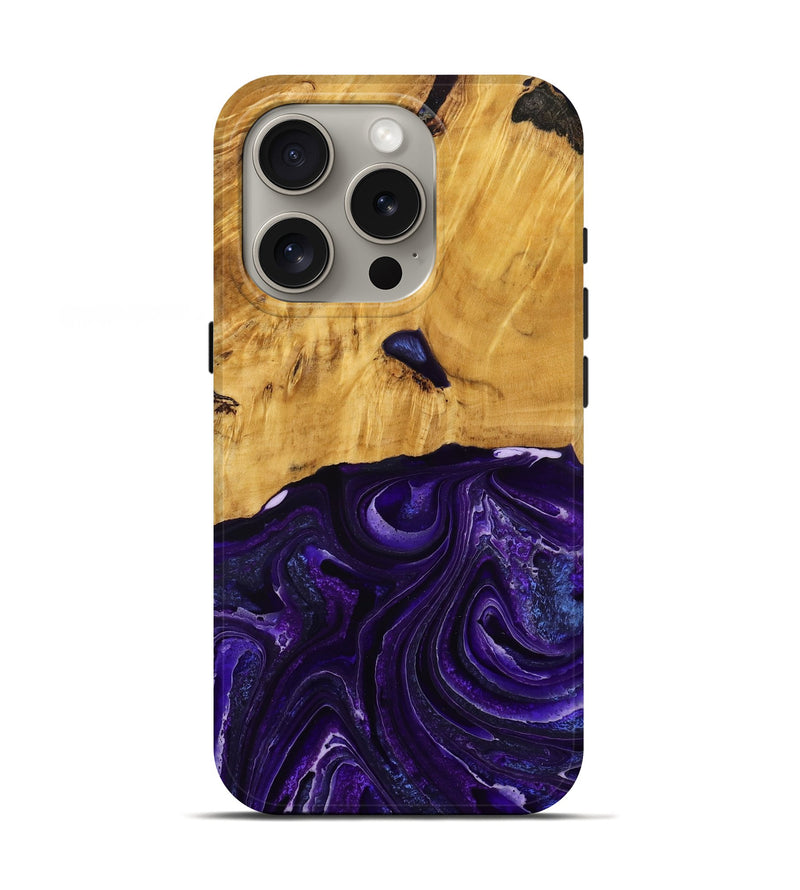 iPhone 16 Pro Wood Live Edge Phone Case - Belva (Purple, 790354)