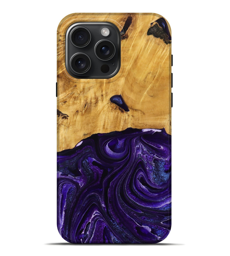 iPhone 16 Pro Max Wood Live Edge Phone Case - Belva (Purple, 790354)