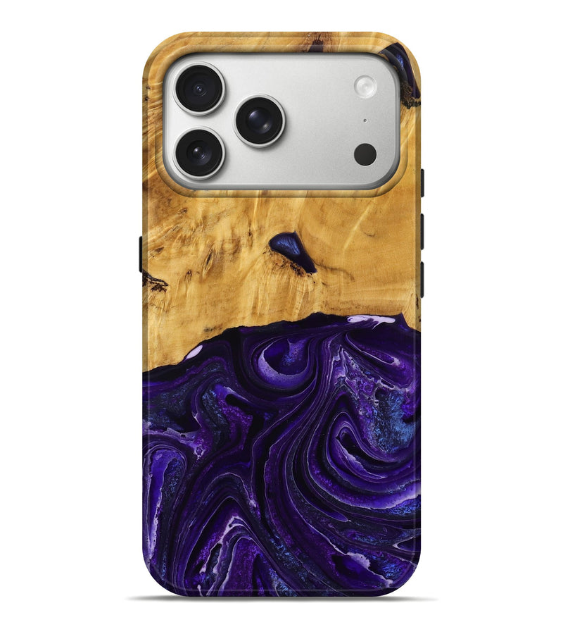 iPhone 17 Pro Max Wood Live Edge Phone Case - Belva (Purple, 790354)