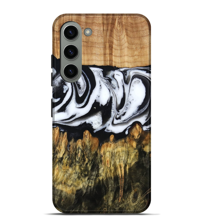 Galaxy S23 Plus Wood Live Edge Phone Case - Cason (Black & White, 790375)