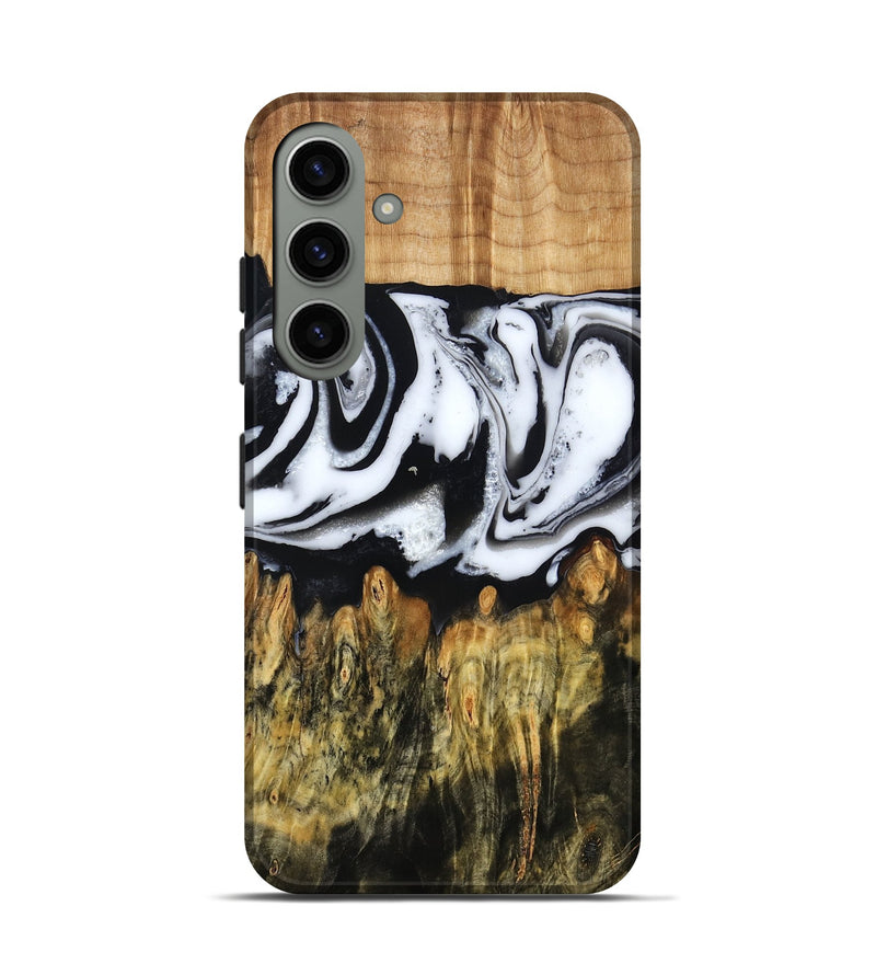 Galaxy S24 Wood Live Edge Phone Case - Cason (Black & White, 790375)