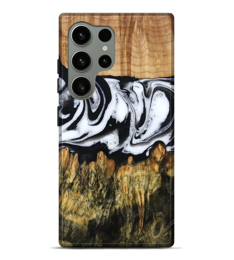 Galaxy S24 Ultra Wood Live Edge Phone Case - Cason (Black & White, 790375)