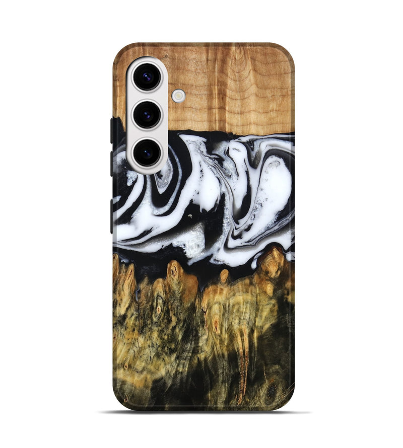 Galaxy S25 Wood Live Edge Phone Case - Cason (Black & White, 790375)