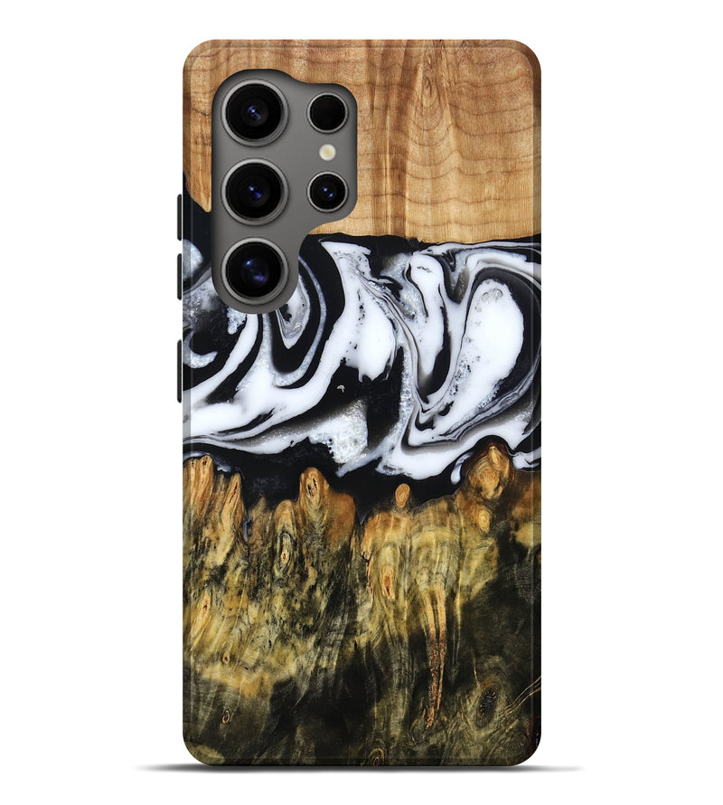 Galaxy S25 Ultra Wood Live Edge Phone Case - Cason (Black & White, 790375)