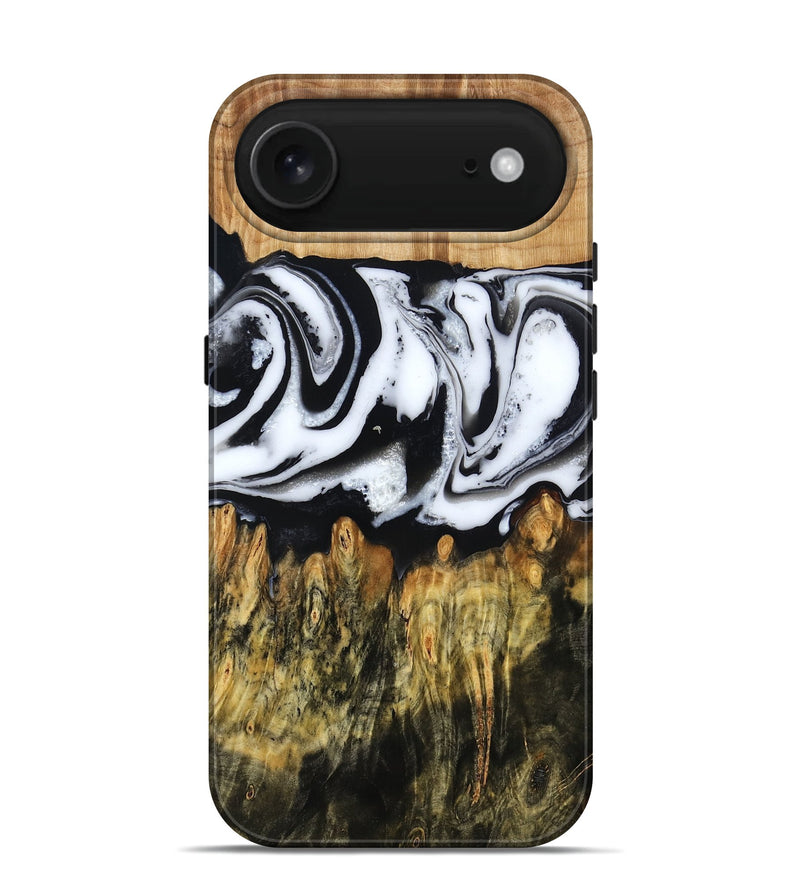 iPhone 17 Air Wood Live Edge Phone Case - Cason (Black & White, 790375)