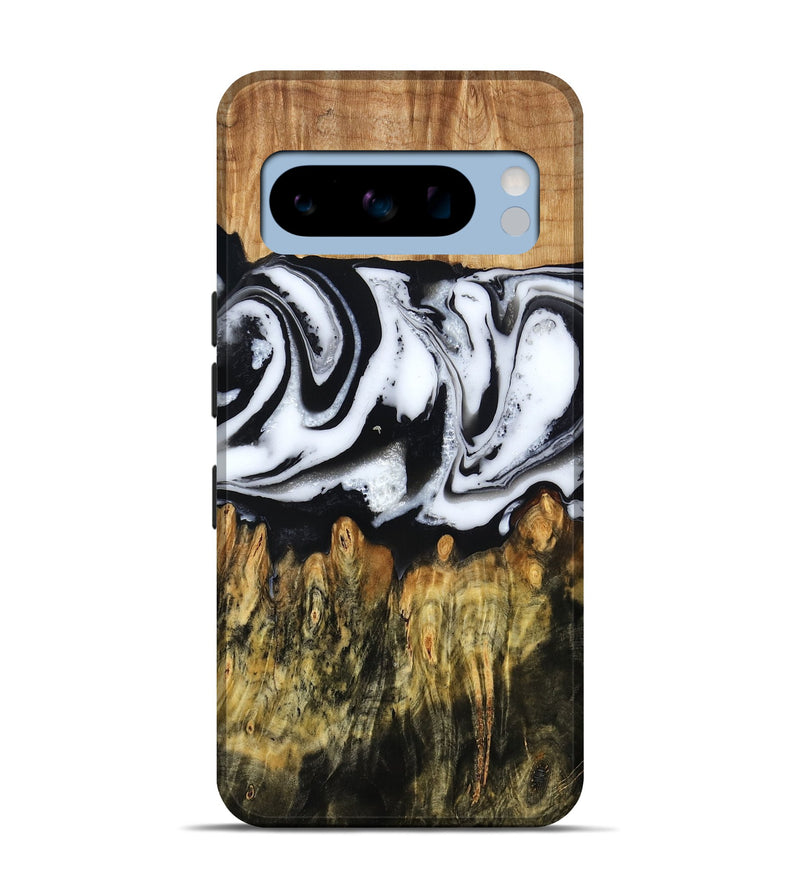 Pixel 8 Pro Wood Live Edge Phone Case - Cason (Black & White, 790375)