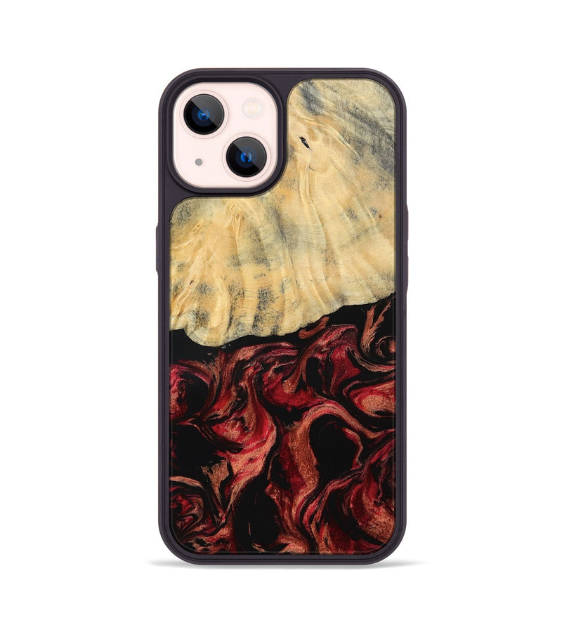iPhone 14 Wood Phone Case - Sincere (Red, 790393)