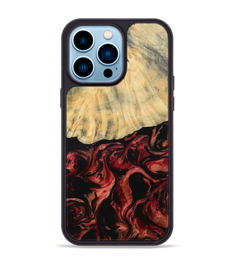 iPhone 14 Pro Max Wood Phone Case - Sincere (Red, 790393)