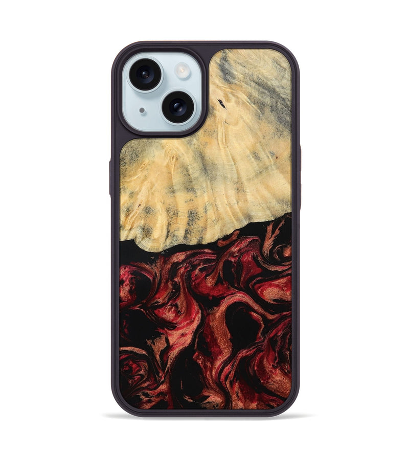 iPhone 15 Wood Phone Case - Sincere (Red, 790393)