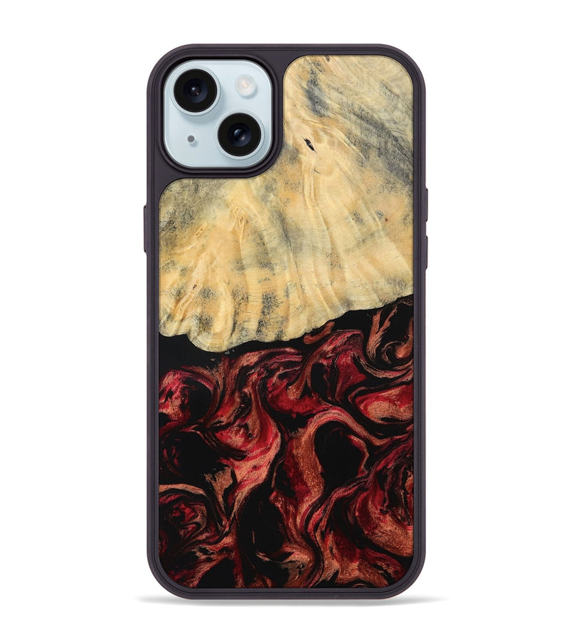 iPhone 15 Plus Wood Phone Case - Sincere (Red, 790393)