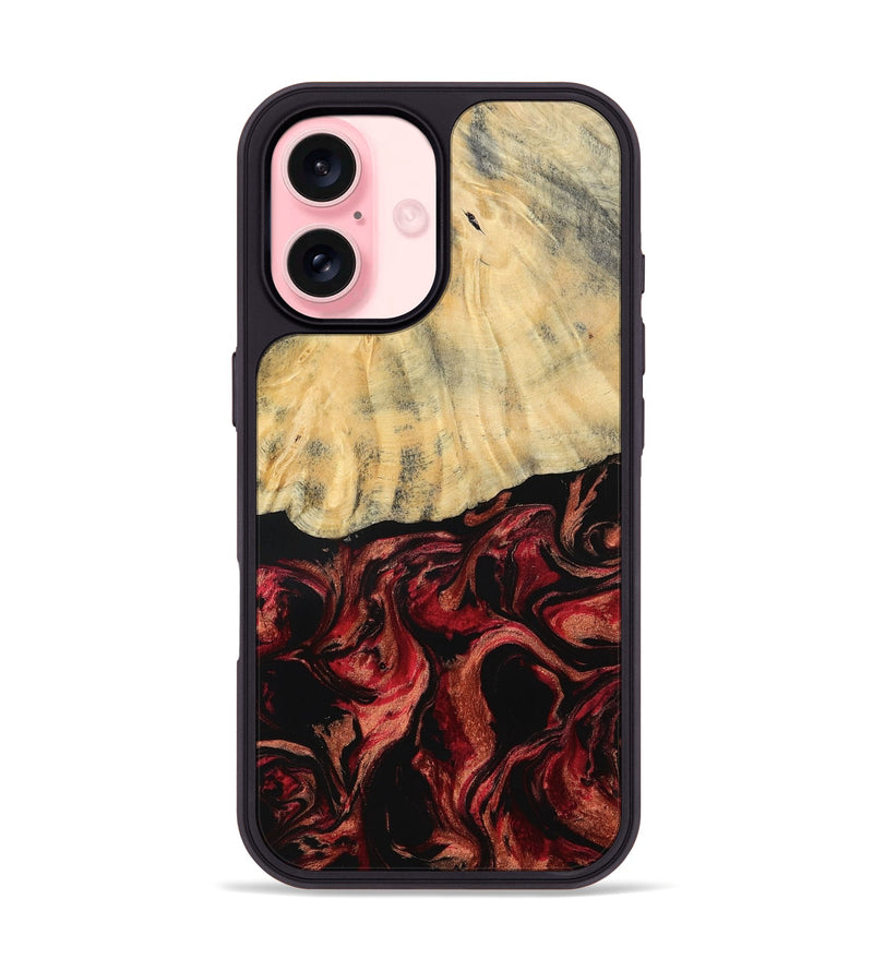iPhone 16 Wood Phone Case - Sincere (Red, 790393)
